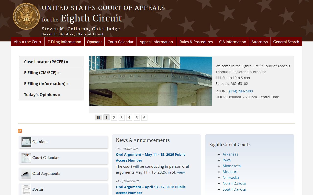 U.S. Court of Appeals for the Eighth Circuit covering Washington County federal appeals