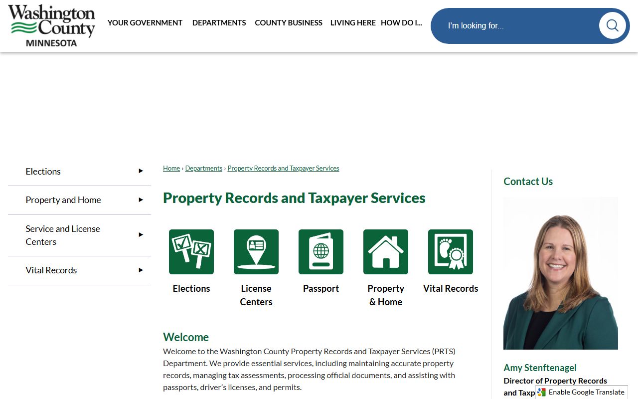 Washington County Property Records and Taxpayer Services page for public records